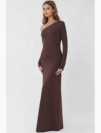 Robe longue portefeuille à col asymétrique hiccup