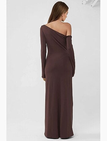 Robe longue portefeuille à col asymétrique hiccup