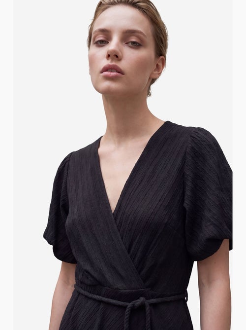Robe longue portefeuille à col en v ceinturée my fashion - Kiabi Robe longue portefeuille à col en v ceinturée my fashion - Kiabi