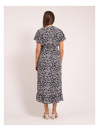 Robe longue portefeuille motifs ITANIA