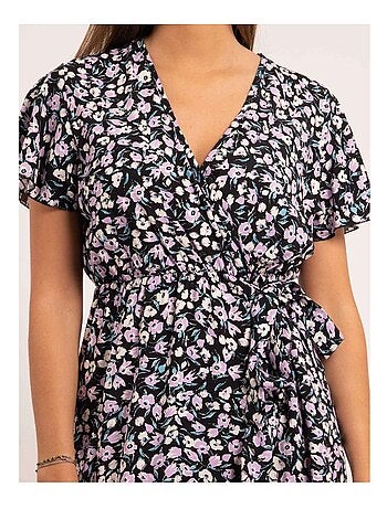 Robe longue portefeuille motifs ITANIA