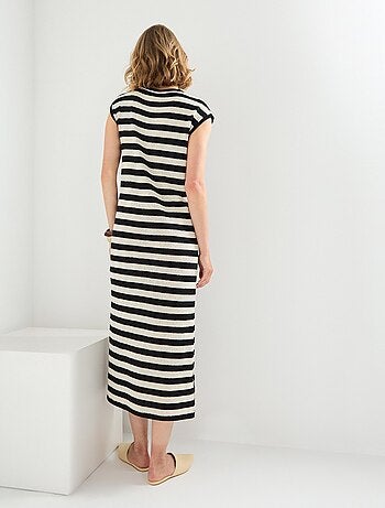 Robe longue rayée pour femme MO Fashion