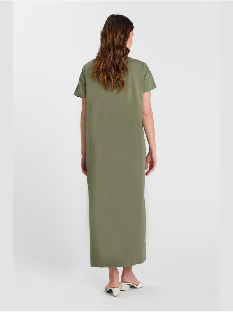 Robe longue ROSANNA droite 'Le Temps Des Cerises' Kaki - Kiabi