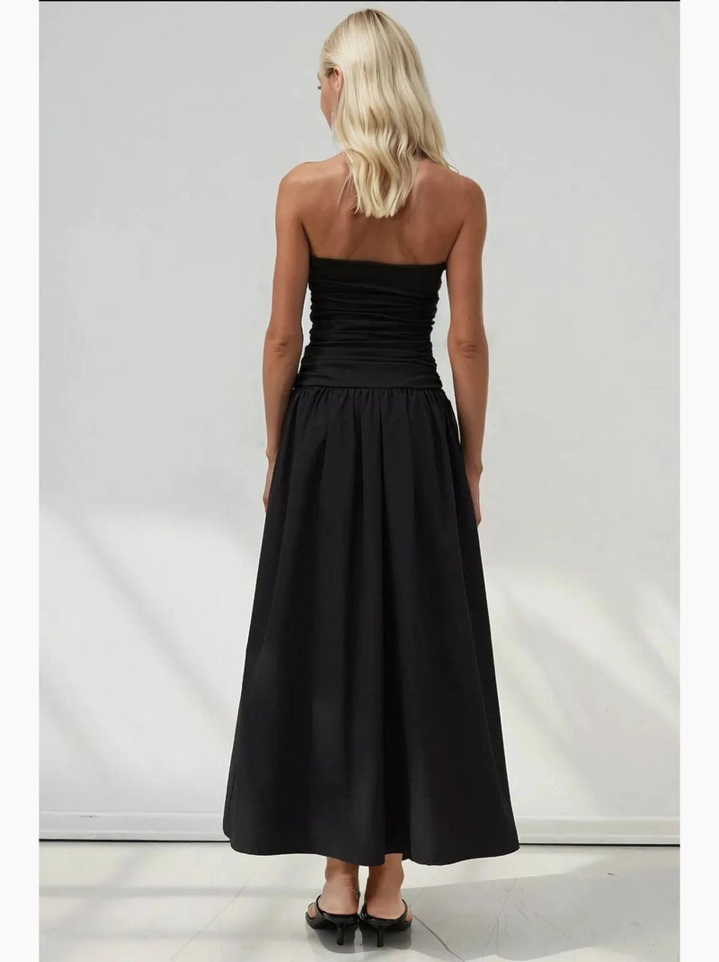 Robe longue sans bretelles hiccup Noir - Kiabi
