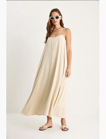 Robe longue sans manches à col v lucci