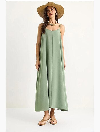 Robe longue sans manches à col v lucci