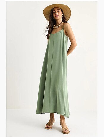 Robe longue sans manches à col v lucci
