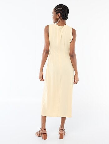 Robe longue sans manches avec effet drapé