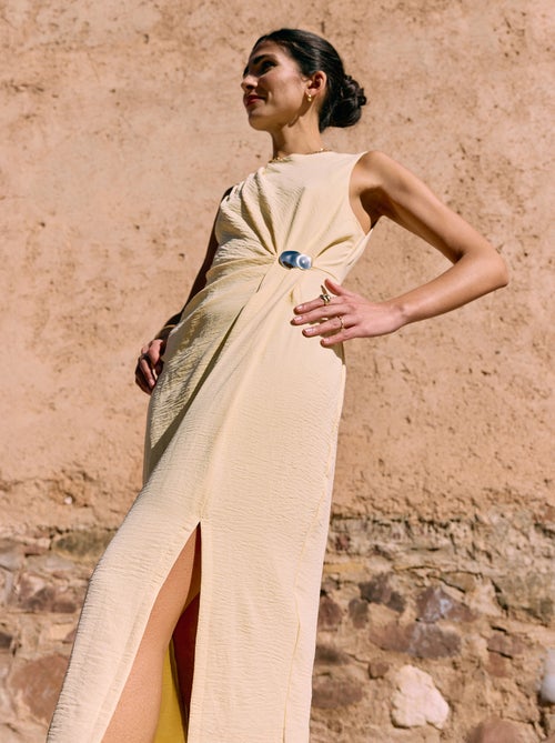 Robe longue sans manches avec effet drapé - Kiabi