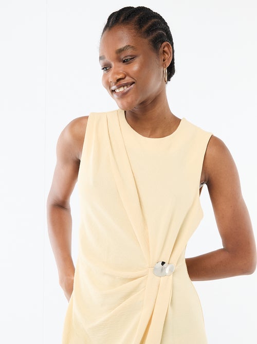 Robe longue sans manches avec effet drapé - Kiabi
