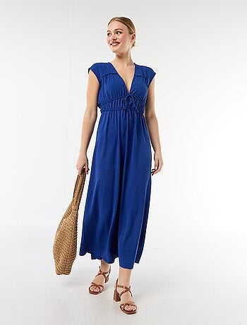 Robe longue sans manches avec nœud