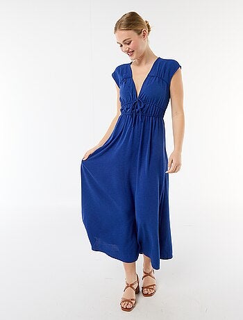 Robe longue sans manches avec nœud