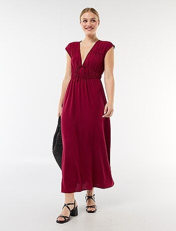 Robe longue sans manches avec nœud