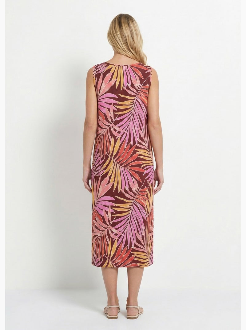 Robe longue sans manches bretelles bijou - Afibel Multicolore - Kiabi