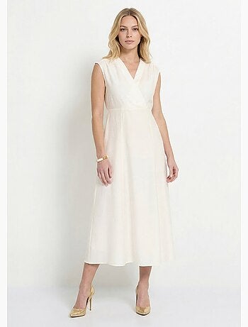 Robe longue sans manches col cache-coeur - Afibel