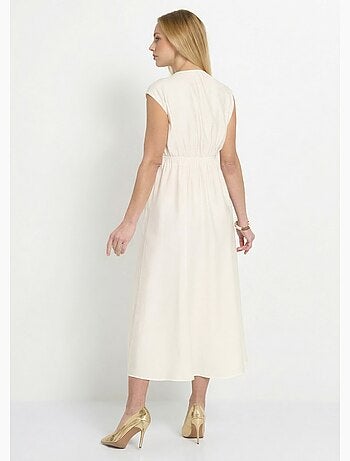 Robe longue sans manches col cache-coeur - Afibel