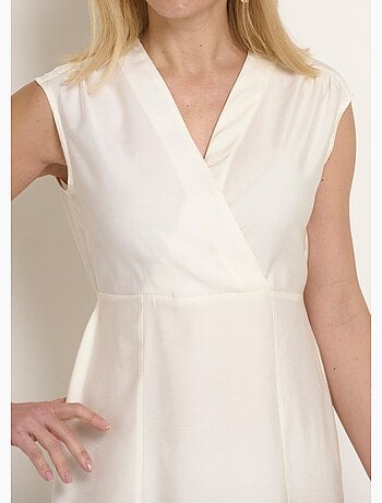 Robe longue sans manches col cache-coeur - Afibel