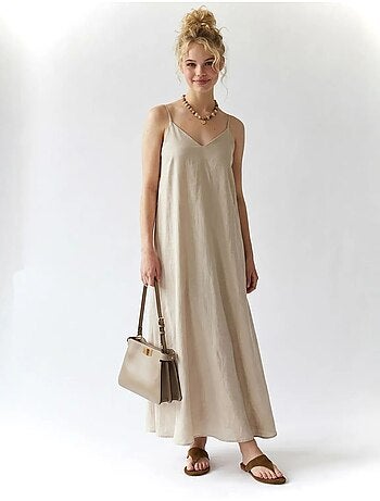 Robe longue sans manches coupe trapèze mixray