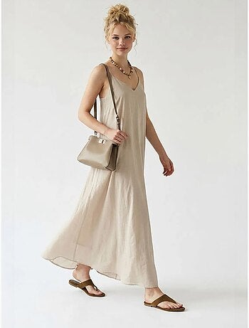 Robe longue sans manches coupe trapèze mixray