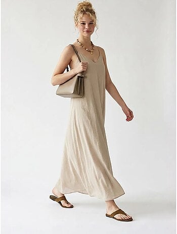 Robe longue sans manches coupe trapèze mixray