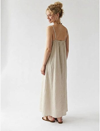 Robe longue sans manches coupe trapèze mixray
