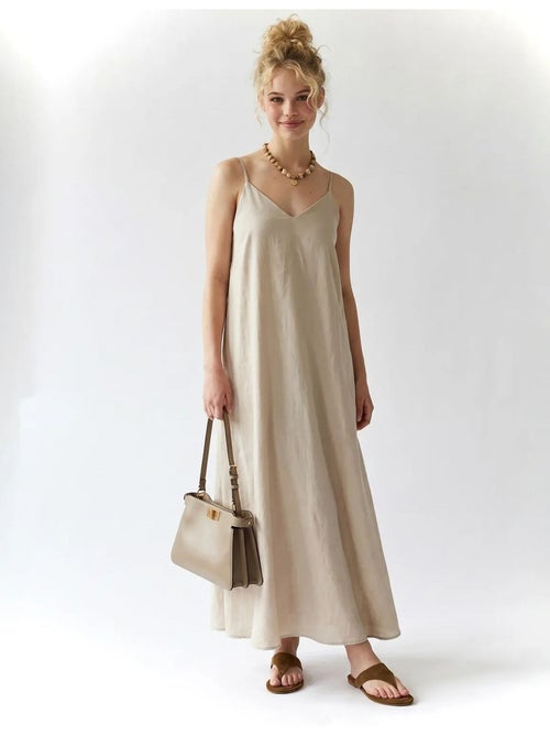 Robe longue sans manches coupe trapèze mixray - Kiabi Robe longue sans manches coupe trapèze mixray - Kiabi