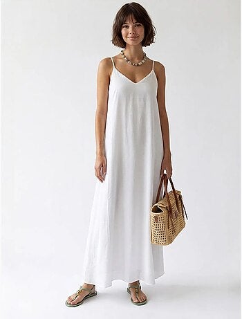Robe longue sans manches coupe trapèze mixray