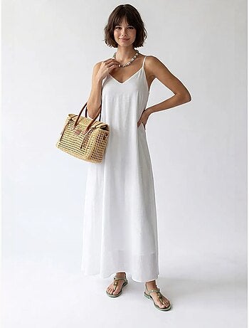 Robe longue sans manches coupe trapèze mixray