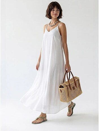 Robe longue sans manches coupe trapèze mixray