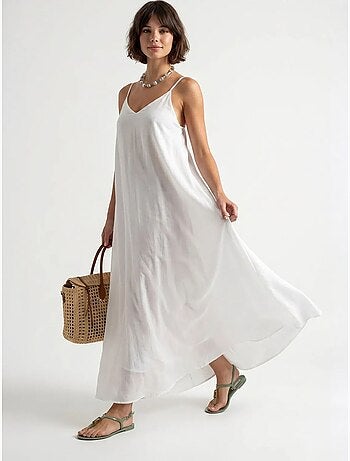 Robe longue sans manches coupe trapèze mixray