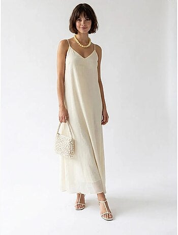 Robe longue sans manches coupe trapèze mixray