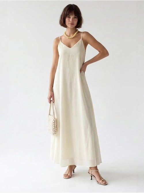 Robe longue sans manches coupe trapèze mixray - Kiabi Robe longue sans manches coupe trapèze mixray - Kiabi