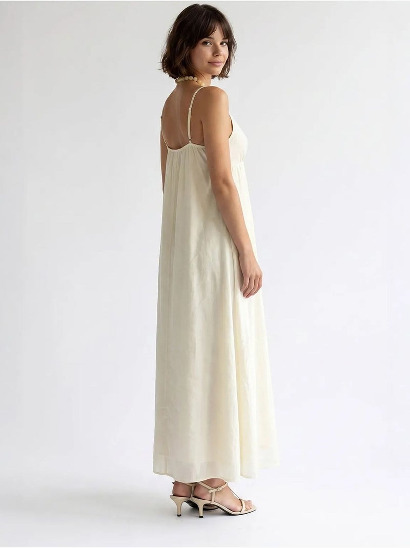 Robe longue sans manches coupe trapèze mixray Crème - Kiabi