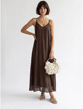 Robe longue sans manches coupe trapèze mixray