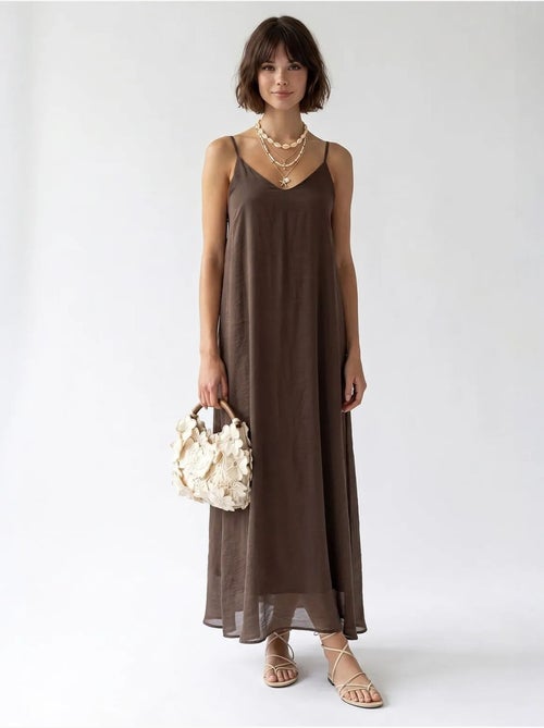 Robe longue sans manches coupe trapèze mixray - Kiabi Robe longue sans manches coupe trapèze mixray - Kiabi