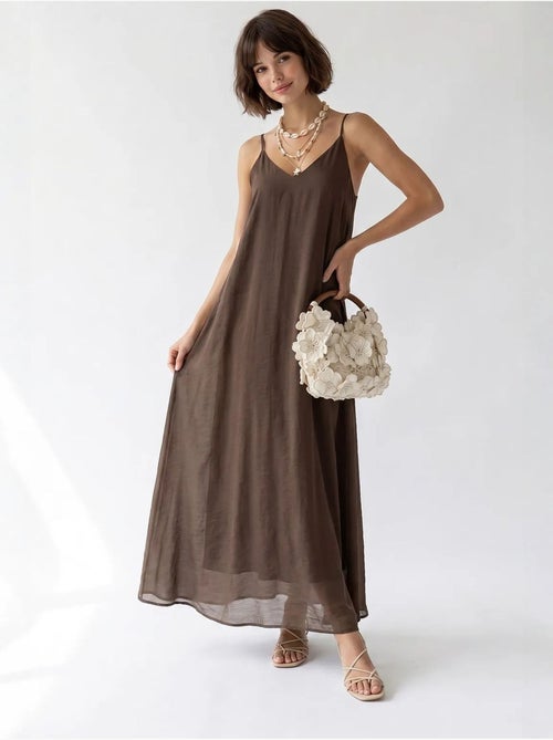 Robe longue sans manches coupe trapèze mixray - Kiabi Robe longue sans manches coupe trapèze mixray - Kiabi
