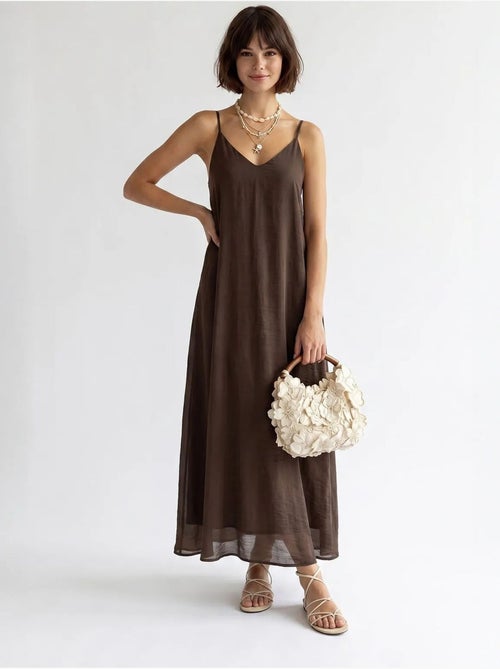Robe longue sans manches coupe trapèze mixray - Kiabi Robe longue sans manches coupe trapèze mixray - Kiabi