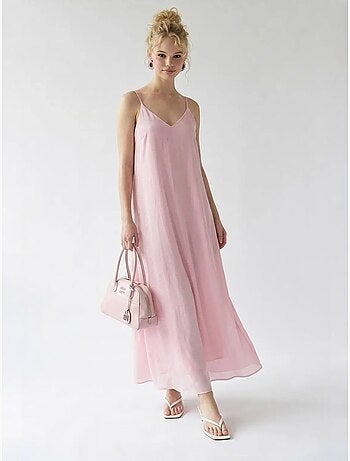 Robe longue sans manches coupe trapèze mixray