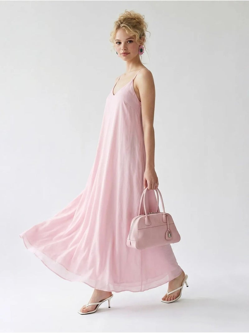 Robe longue sans manches coupe trapèze mixray Rose dragée - Kiabi