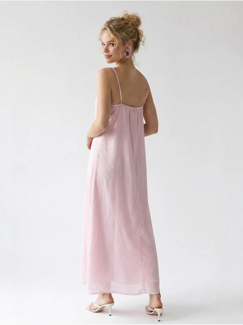 Robe longue sans manches coupe trapèze mixray Rose dragée - Kiabi