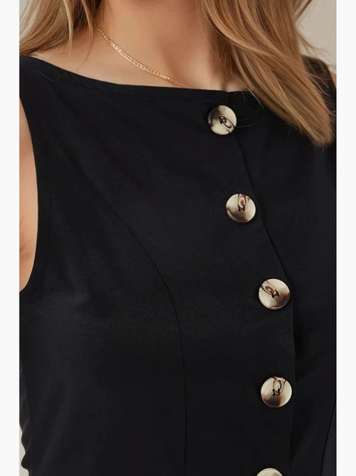 Robe longue sans manches en forme de a avec détails boutonnés hiccup - Kiabi