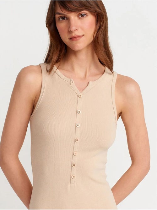 Robe Longue Sans Manches En Maille Côtelée - Kiabi Robe Longue Sans Manches En Maille Côtelée - Kiabi