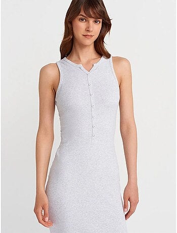 Robe longue sans manches en maille côtelée dilvin