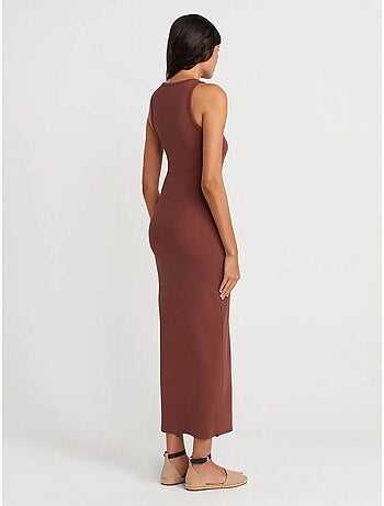 Robe longue sans manches en maille côtelée dilvin