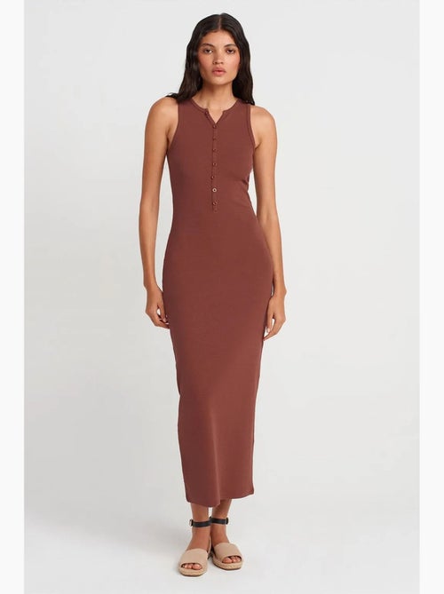 Robe longue sans manches en maille côtelée dilvin - Kiabi Robe longue sans manches en maille côtelée dilvin - Kiabi