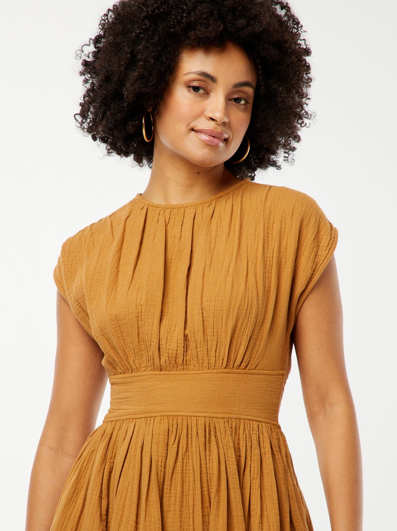 Robe longue sans manches Marron - Kiabi