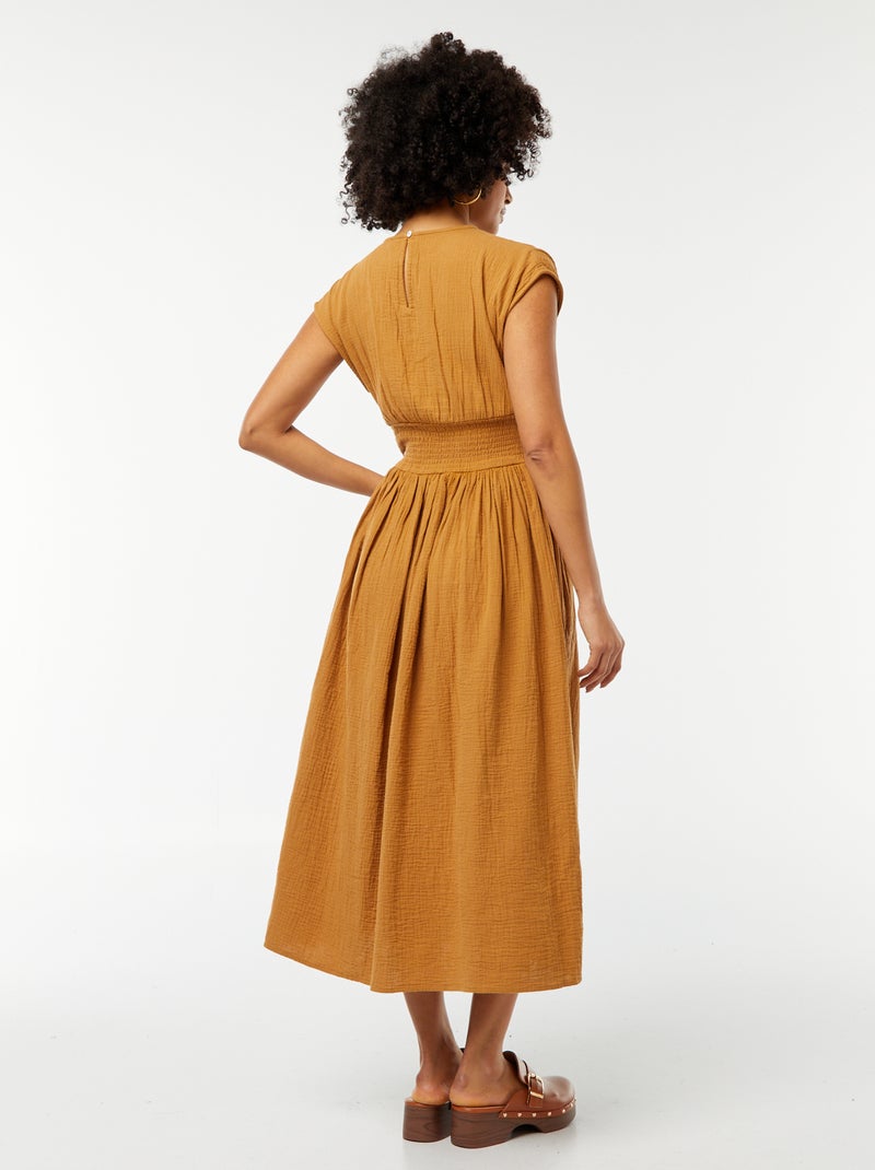 Robe longue sans manches Marron - Kiabi