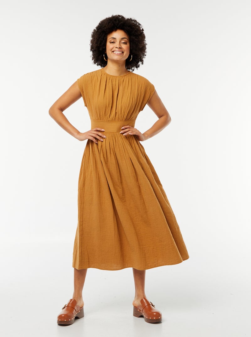 Robe longue sans manches Marron - Kiabi