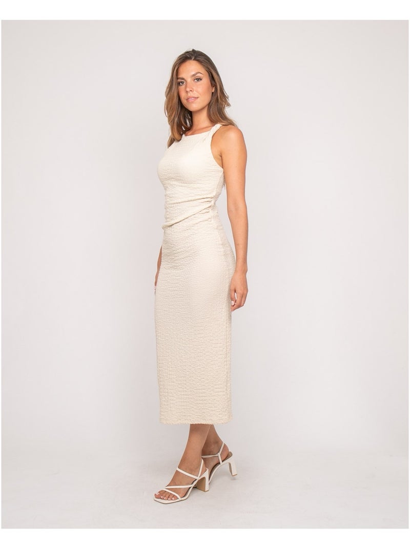 Robe longue sans manches texturée izak Ecru - Kiabi