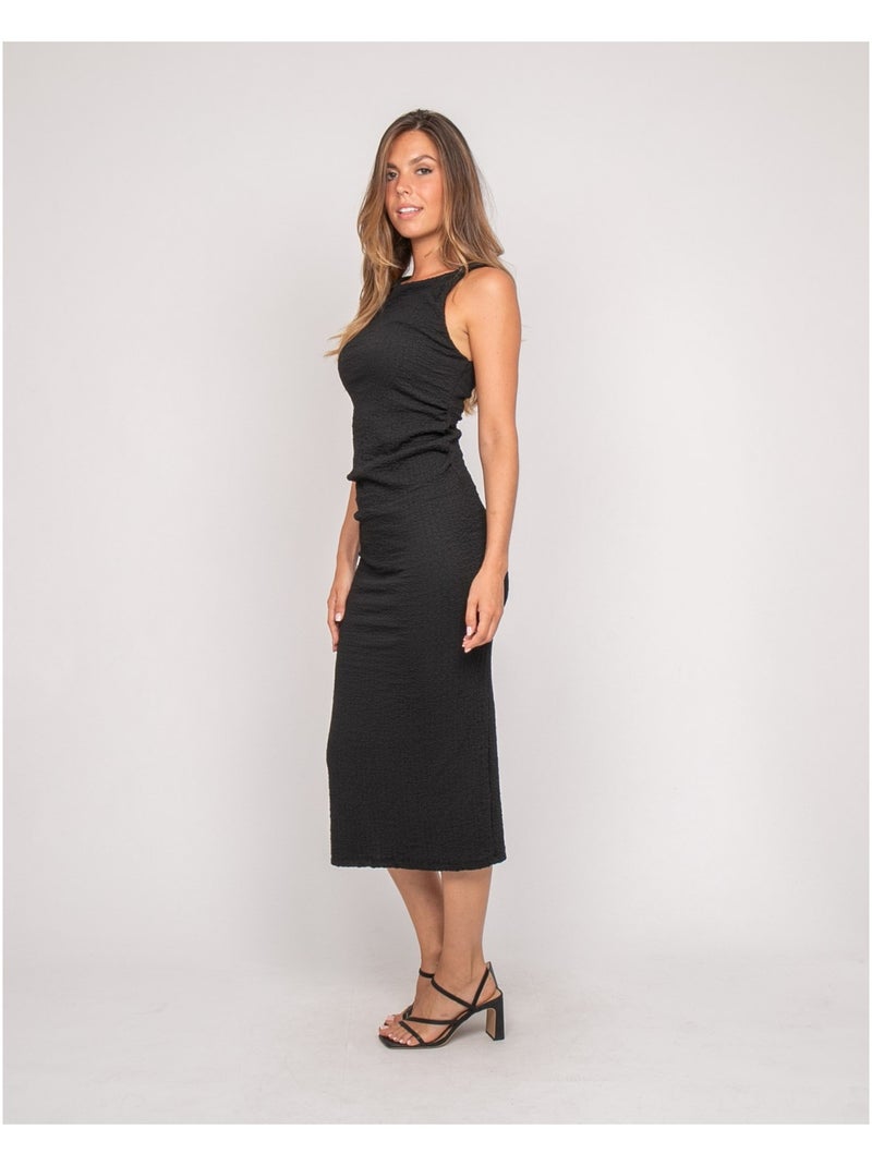 Robe longue sans manches texturée izak Noir - Kiabi